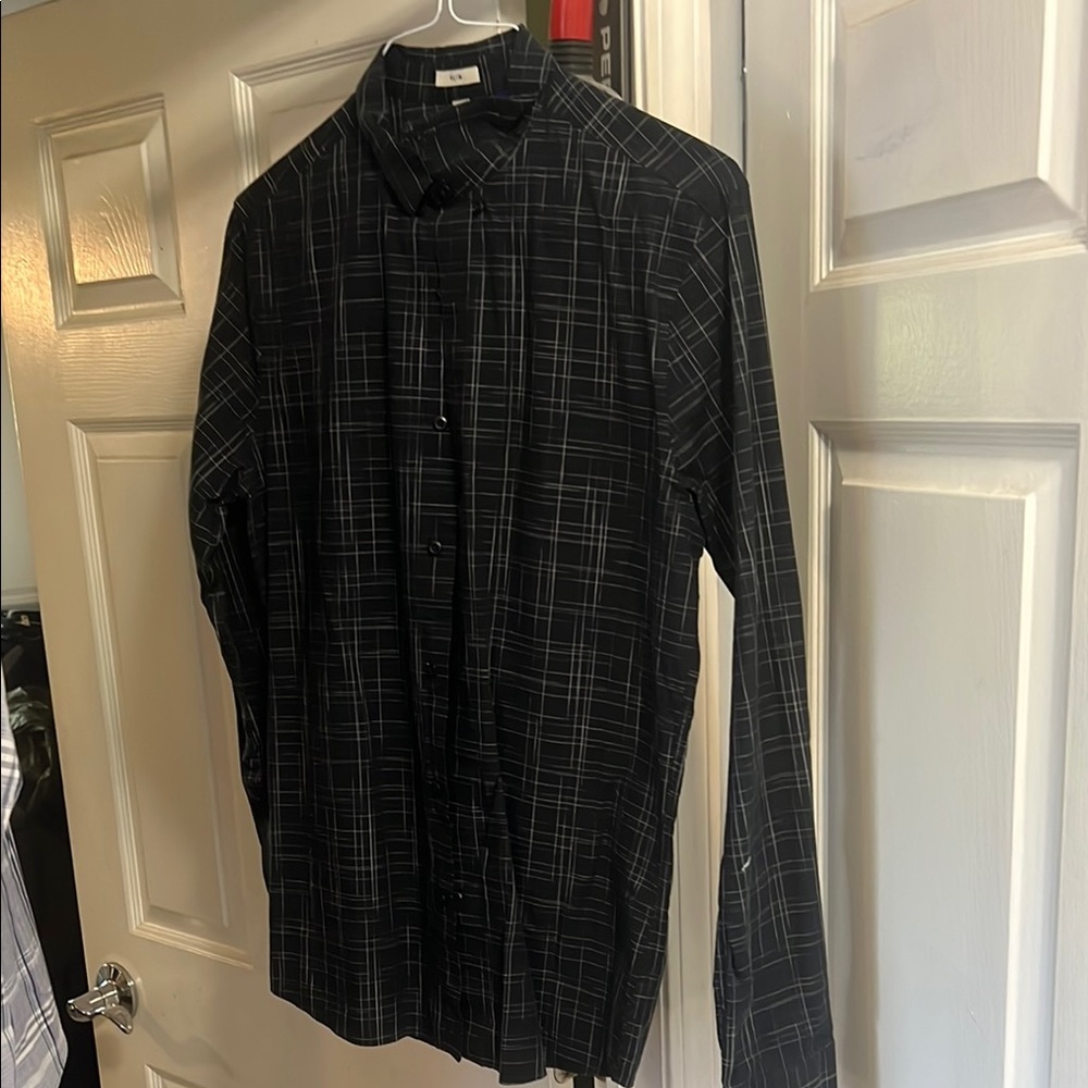 Casual Black Button Down Shirt with Textured Fabric